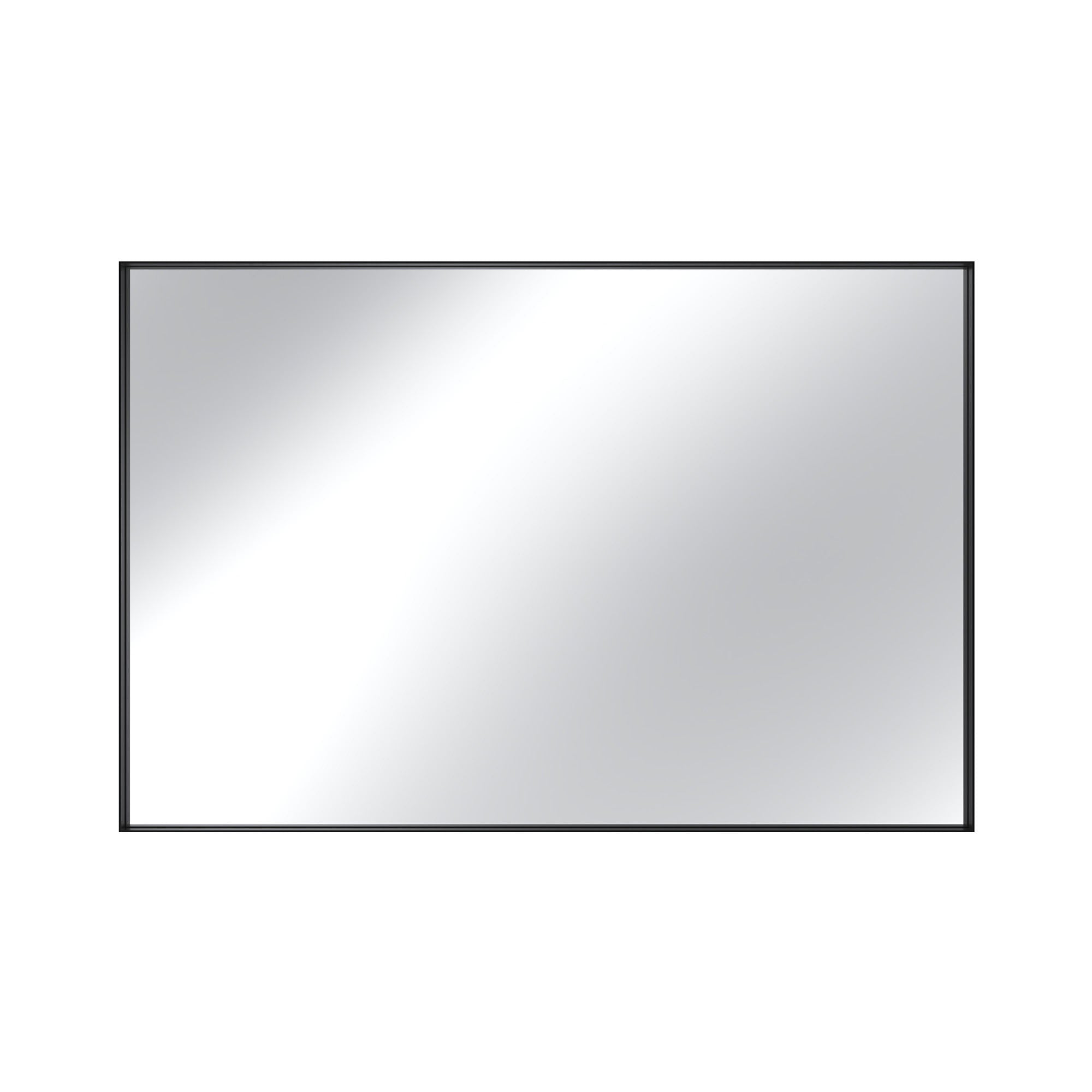 Vanityfus 40-in W 60-in H Rectangle Matte Black Framed Wall-Mounted Bathroom Vanity Mirror in sliver